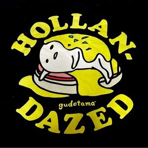 LIKE NEW Tshirt gudetama Holland-dazed black Ripple Junction